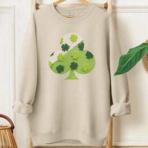 Sand Sweatshirt for Saint Patrick's Day Green Shamrock Lucky Clover